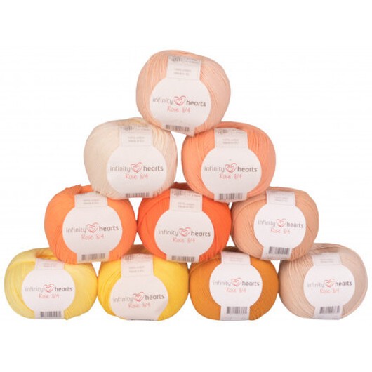 Infinity Hearts Rose 8/4 Garnpaket 20 Gula och Orangea nyanser - 10 st