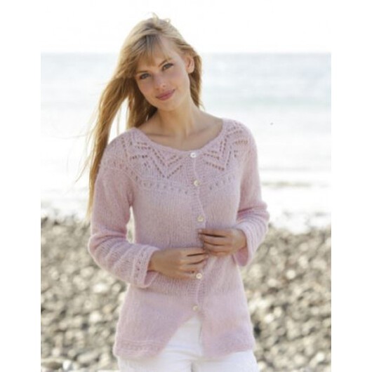 Pink Connection Cardigan by DROPS Design - Jacka Stick-opskrift strl. S - XXXL