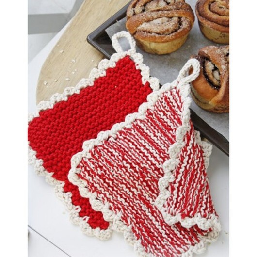 Hotspot by DROPS Design - Grytlappar Stick-mönster 21x21 cm