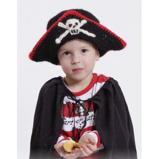 Ahoy! by DROPS Design - Sjörövarmössa Virkmönster strl. 1/2 år - 9/10 år