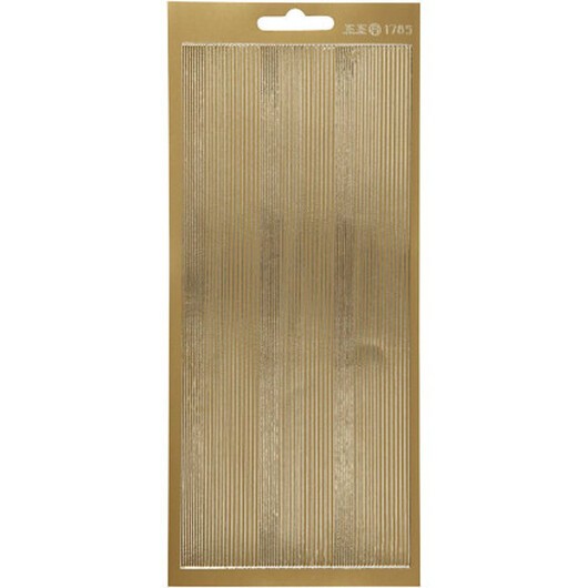 Stickers, bårder, ark 10x23 cm, guld, 1 ark