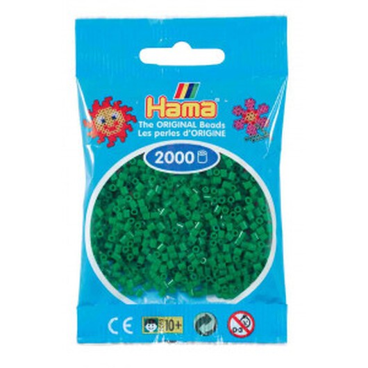 Hama Mini Pärlor 501-10 Grön - 2000 st.