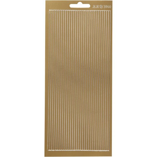Stickers, bårder, ark 10x23 cm, guld, 1 ark