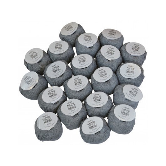 Drops Cotton Merino Garnpaket Unicolor 18 Mellangrå - 20 st