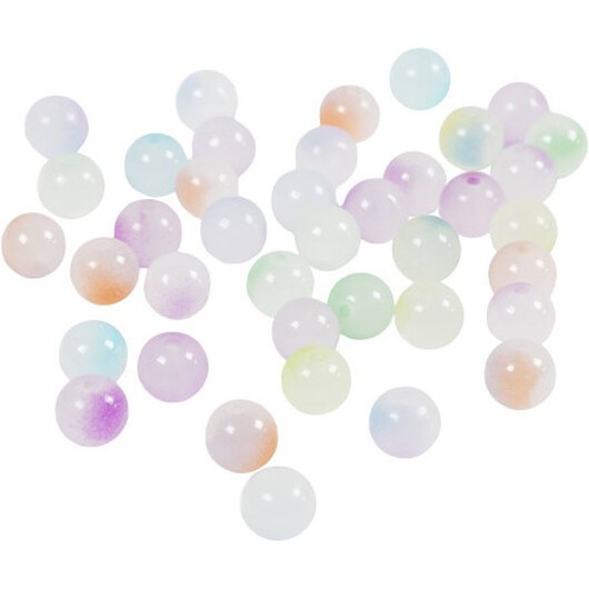 Prinsess-pärlor, Dia. 8 mm, Hålstl. 1,5 mm, ca. 900 st., mixade färger, 600 g/ 1 förp.