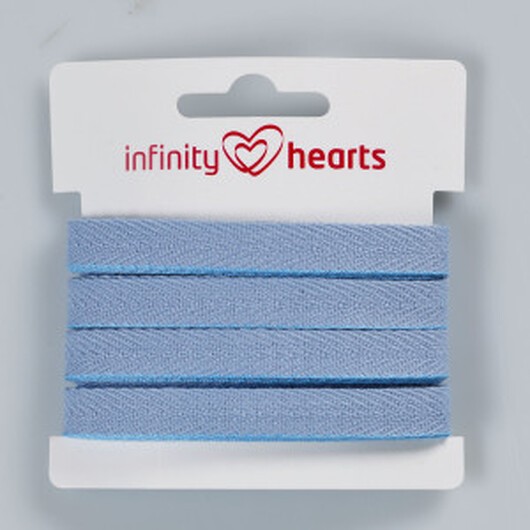 Infinity Hearts Fiskbensband Bomull 10mm 22 Denim Blue - 5m