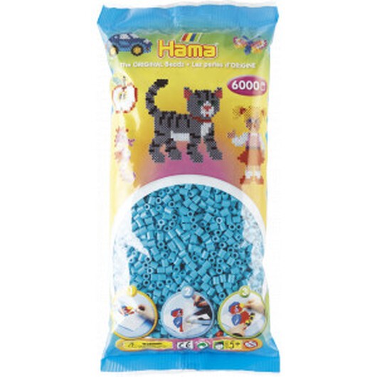 Hama Midi Pärlor 205-49 Azurblå - 6000 st.
