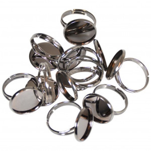 Infinity Hearts Fingerring DIY Järn Svart 16mm - 10 st.