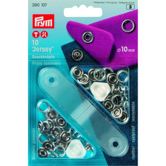 Prym Jersey Tryckknappar Ring Silver 10mm - 10 st.