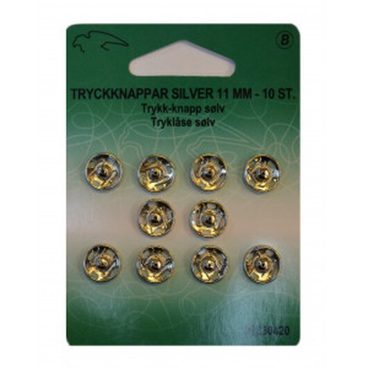 Tryckknappar Silver 11mm 10 st.