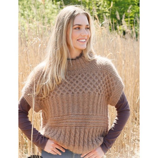 Cracked Walnuts Short Sleeve by DROPS Design - Väst Stickmönster str. XS - XXL