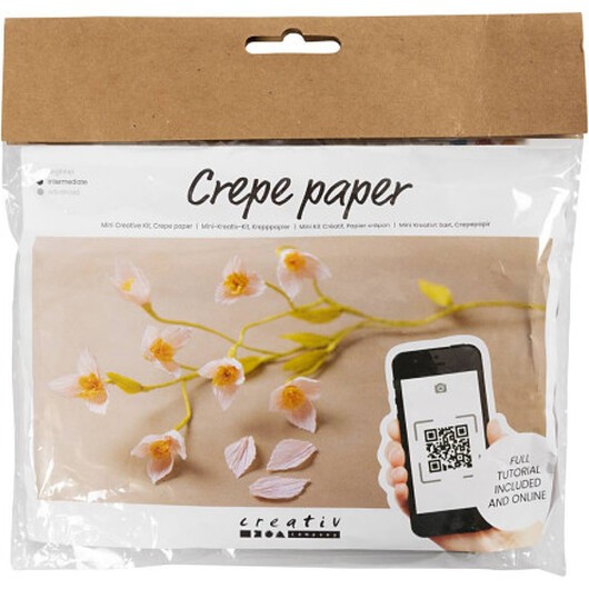 Mini DIY Kit Crepepapper, Körsbärsgren, Stretch/crepe: 180%, 1 frp.