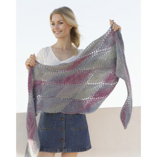 Lamella by DROPS Design - Sjal Stickmönster 176x50 cm