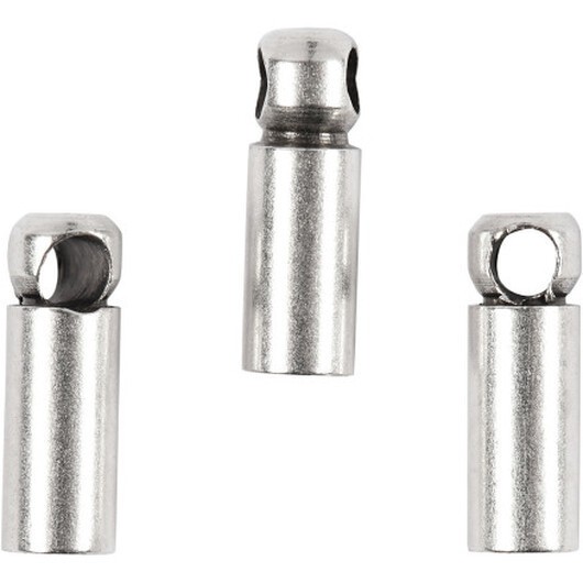Avslutningshylsor, L: 8 mm, Dia. 2 mm, försilvrad, 10 st./ 1 förp.