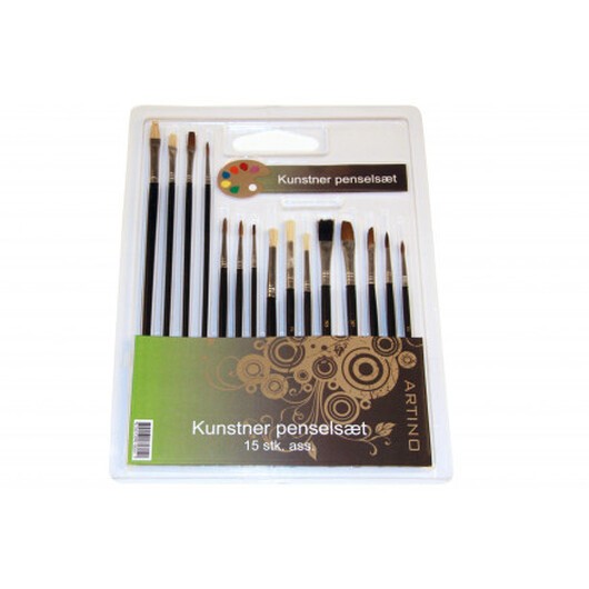 Artino Färgpenselsats Ass. storlekar - 15 st.