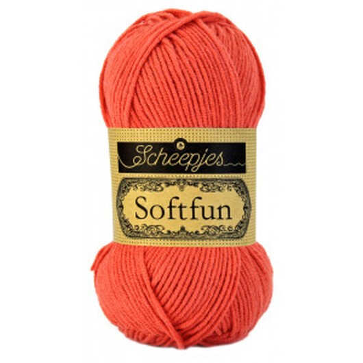 Scheepjes Softfun Garn Unicolor 2449 Mörk Persika