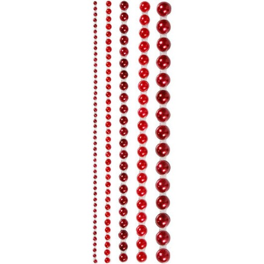 Pärlor, storlek 2-8 mm, röda, 140 st / 1 pk.