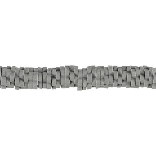 Lerpärlor, diam. 5-6 mm, hålstorlek 2 mm, grå, 145 st / 1 frp.