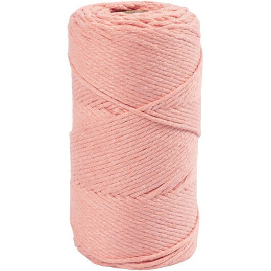 Makramégarn, L: 198 M, Dia. 2 mm, rosa, 330 g/ 1 rl.