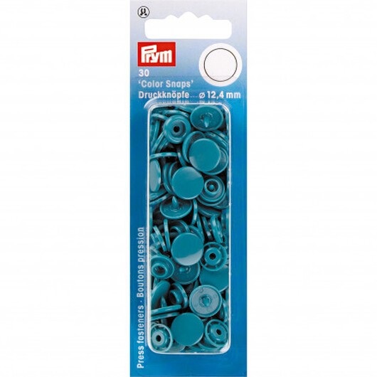 Prym Color Snaps Tryckknappar Plast Rund Mörk Turkos 12,4mm - 30 st.