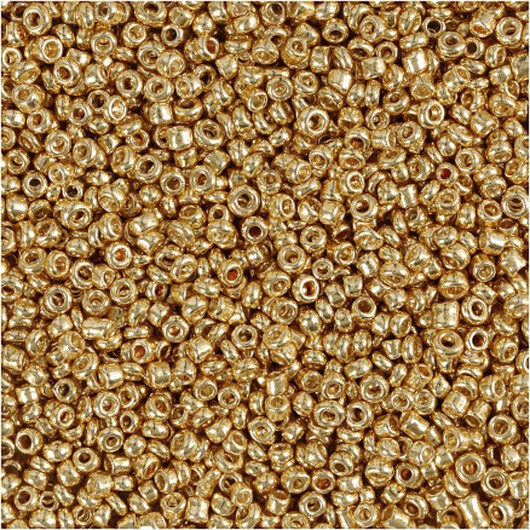 Rocai-pärlor, diam. 1,7 mm, storlek 15/0, hålstorlek 0,5-0,8 mm, Mässing, 25g/ 1 frp.