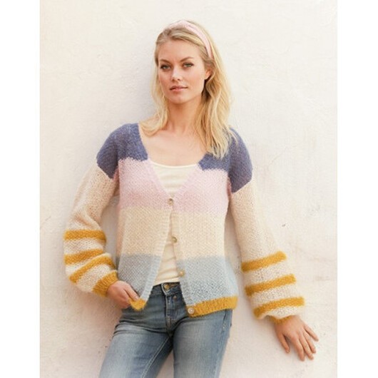 Mardi Gras Jacket by DROPS Design - Jacka Stickmönster str. S - XXXL