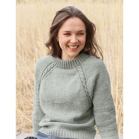 Sage Twist by DROPS Design - Tröja Stickmönster str. S - XXXL