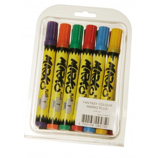 Textilmarkör / Tygmarkör Ass. färger 5mm - 12 st.