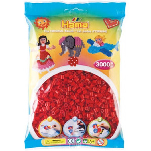 Hama Midi Pärlor 201-22 Julröd - 3000 st.
