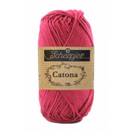 Scheepjes Catona Garn Unicolor 413 Cherry