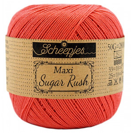 Scheepjes Maxi Sugar Rush Garn Unicolor 252 Water Melon