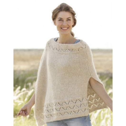 So Classy! by DROPS Design - Poncho Stick-mönster strl. S/M - XXXL