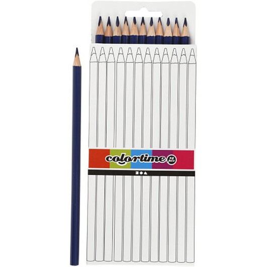Colortime Färgblyerts, L: 17 cm, kärna 3 mm, mörkblå, 12 st./ 1 förp.