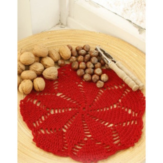 Charlotte's Star by DROPS Design - Tallriksunderlägg Virk-mönster 30 cm