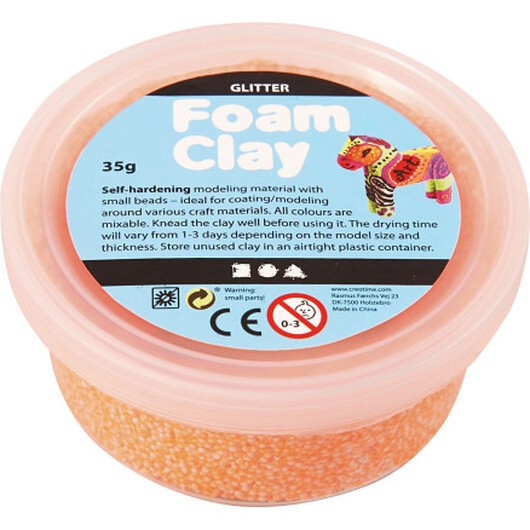 Foam ClayÂ® , glitter, orange, 35 g/ 1 burk