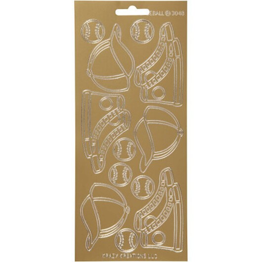 Klistermärken, sport, ark 10x23 cm, guld, 1 ark