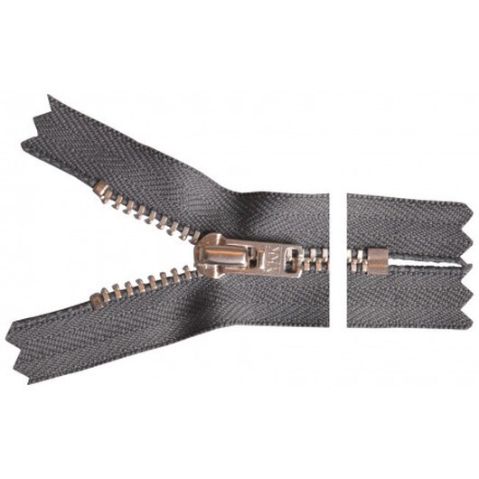 YKK Dragkedja/Blixtlås Aluminium 15cm 4mm Mörkgrå