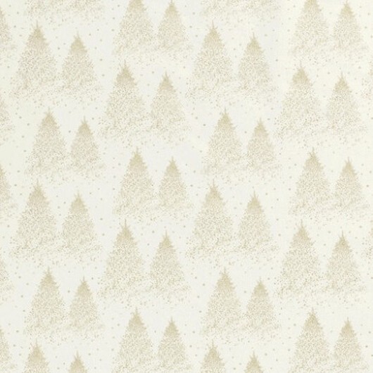 Bomullspoplin Tyg 145cm 051 - Beige med julgranar