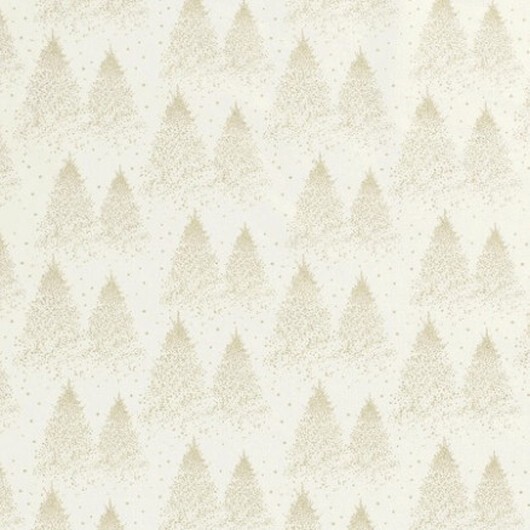 Bomullspoplin Tyg 145cm 051 - Beige med julgranar