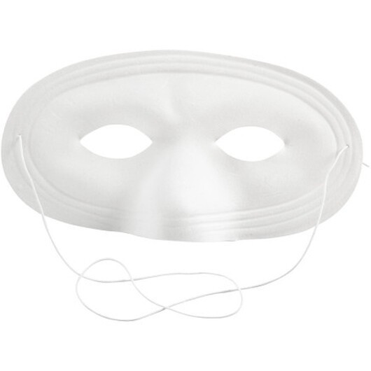 Halvmaske, H: 10 cm, B: 17,5 cm, vit, 1 st.