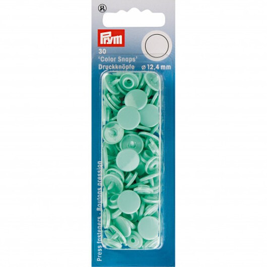 Prym Color Snaps Tryckknappar Plast Rund Mint 12,4mm - 30 st.