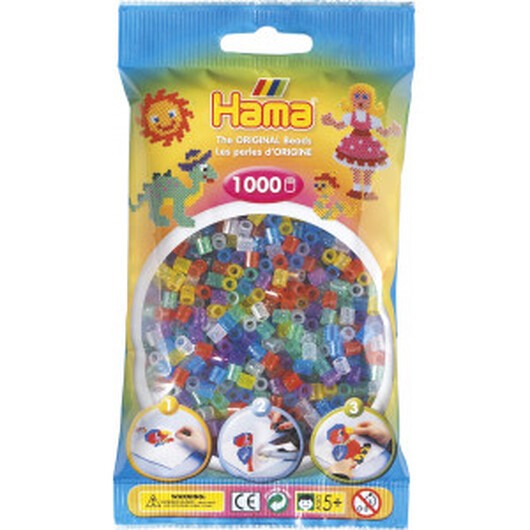 Hama Midi Pärlor 207-54 Transparent Mix 54 med glitter - 1000 st