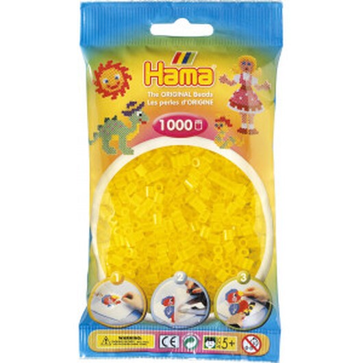 Hama Midi Pärlor 207-14 Transparent Gul - 1000 st