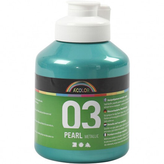 A-color akrylfärg, grön, 03 metallic, 500 ml,