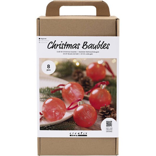 DIY Kit Julgranskulor, Marmorering, 1 förp.