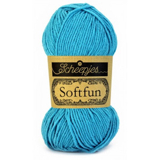 Scheepjes Softfun Garn Unicolor 2511 Turkosblå