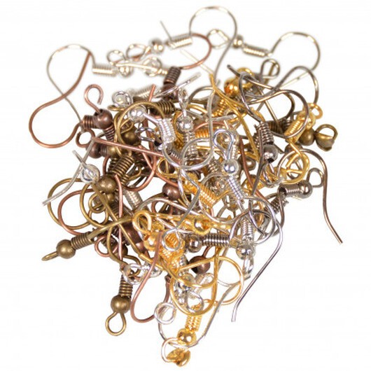 Infinity Hearts Franska Ãrhängen Metall 6 Ass. Färger 20x22mm - 60 st.