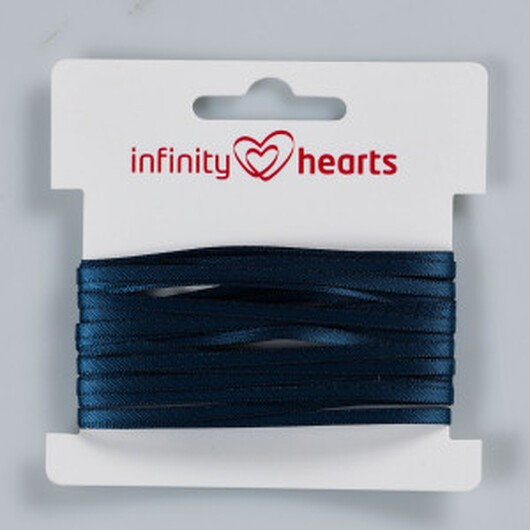 Infinity Hearts Satinband Dubbelsidigt 3mm 369 Militärblå - 5m