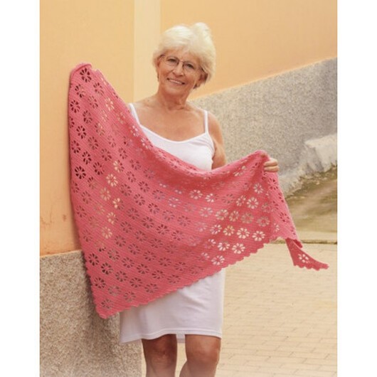 Marion's Garden by DROPS Design - Sjal virkmönster 160x71 cm