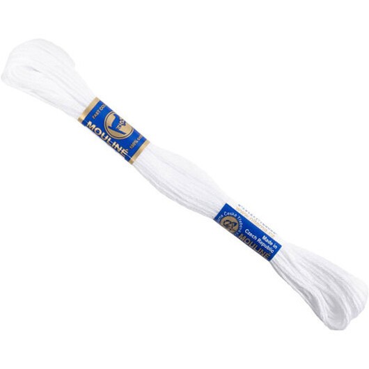 Broderigarn, vit, 12x8 m/ 1 förp.